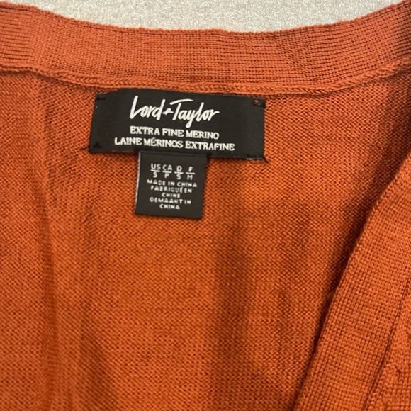 [S]Lord Taylor Extra Fine Merino Wool Button Cardigan - Picture 3 of 7